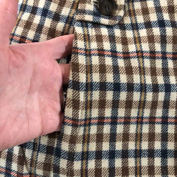Banana Republic Tan plaid short skirt with pockets size 10 fall hoilday - Picture 7 of 10